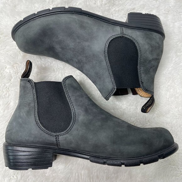 Blundstone Women's Grey Black Ankle Leather Boot Slip On Shoes Size 7.5 US - Picture 2 of 15